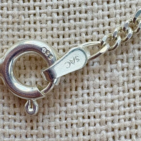 VTG Sterling Silver 925 Dancing Figure Textured Pendant Necklace Size 26" Length - Picture 10 of 16